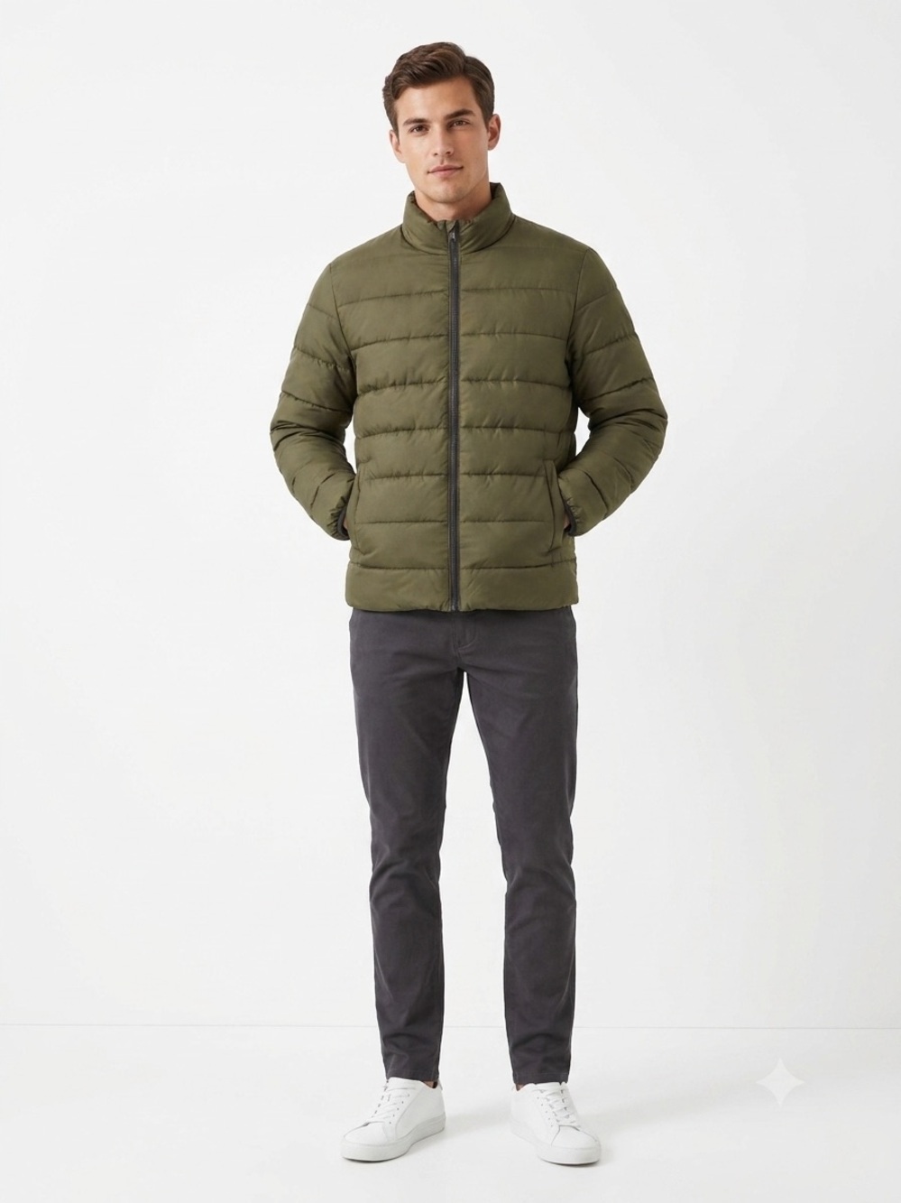 GAP Olive Green Quilted Puffer Jacket